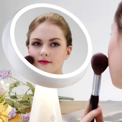  LXFMD Led Makeup Mirror with Light Vanity Mirror Desktop Fill Mirror net red Vibrating Intelligent Desktop dimming Mirror (Color : 1#)