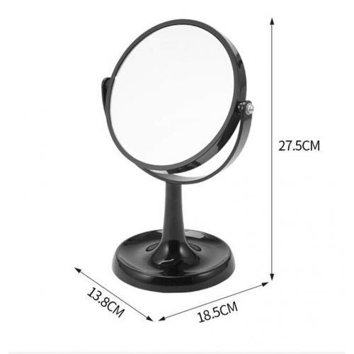  LXFMD Makeup Mirror Desktop Beauty Salon Enlarge European Princess Mirror Portable Portable Mirror Large Double Sided (Color : Black)