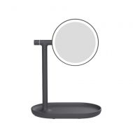 LXFMD Flip Makeup Mirror with Light Double-Sided HD Fill Light Dressing Table Mirror Charging Portable Desktop led Mirror (Color : Black)