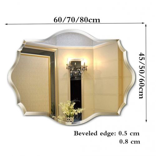  LXFMD Bathroom Mirror Wall-Mounted Hanging Hand-Washing Mirror Continental Bathroom Mirror Bathroom Mirror (Size : 60800.8cm)