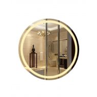 LXFMD LED Light Mirror Bathroom Mirror Round Wall Hanging Bathroom Toilet Mirror Bathroom Makeup Mirror (Color : 60 Warm Light)