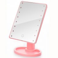 LXFMD HD LED Makeup Mirror with Light Desktop Vanity Mirror Large Desk Princess Mirror Student Dormitory Creative Mirror (Color : Pink, Size : Upgrade Section)