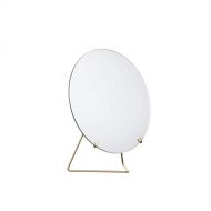 LXFMD Simple Makeup Mirror Table Mirror Dresser Desktop Mirror Iron Mirror (Color : Gold)