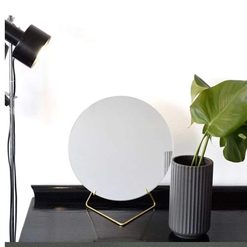  LXFMD Simple Makeup Mirror Table Mirror Dresser Desktop Mirror Iron Mirror (Color : Gold)