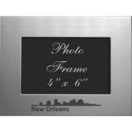 LXG, Inc. New Orleans, Louisiana-4x6 Brushed Metal Picture Frame-Silver