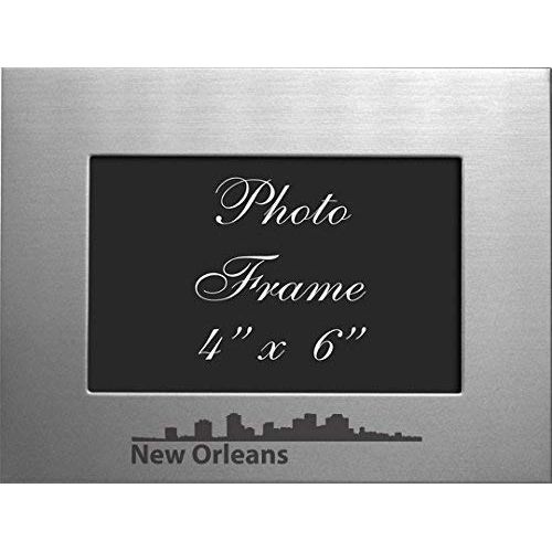  LXG, Inc. New Orleans, Louisiana-4x6 Brushed Metal Picture Frame-Silver