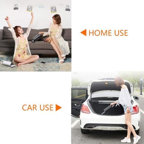  LXIANGP Car Vacuum Cleaner, Portable Hand-held Family Car With 3 In 1 Vacuum Wet And Dry Vacuum Cleaner High Power 12V 120W 4000PA USB Charging And Wired Power Cord (4.5m) ( color : White