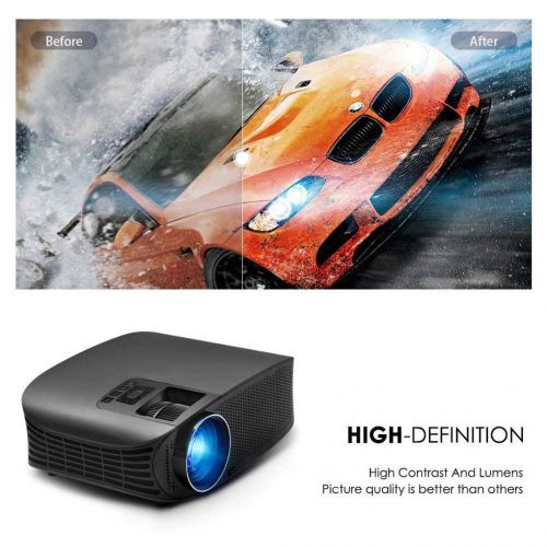  LXJTT LCD LED Projector 3600 Lumens 1080P Wired Sync Display Video Multi Screen Home Theatre Proyector DVD Player