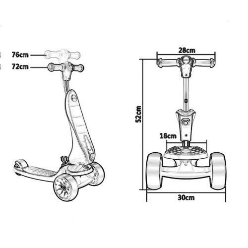  LXJYMX Roller, Jo-Jo-Fahrrad, Kinder koennen EIN Dreirad nehmen (Farbe : Gelb)