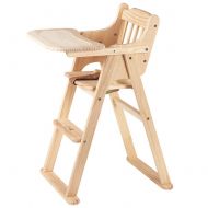 LXLA - High chair LXLA - Wooden Folding High Chair with 3 Point Harness, Natural