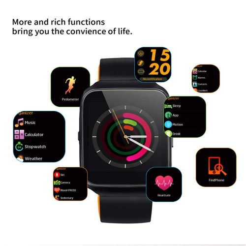  LXT PANDA Fitness Tracker, Heart Rate Monitor Watch and Durable Battery, 1.3 inch Color Screen Display, USB Charging, for Android and iOS.