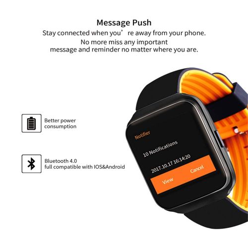  LXT PANDA Fitness Tracker, Heart Rate Monitor Watch and Durable Battery, 1.3 inch Color Screen Display, USB Charging, for Android and iOS.