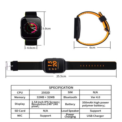  LXT PANDA Fitness Tracker, Heart Rate Monitor Watch and Durable Battery, 1.3 inch Color Screen Display, USB Charging, for Android and iOS.