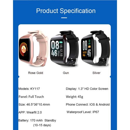  LXT PANDA Fitness Tracker, Smart Watch with Sleep Monitor,Multi-Functional Waterproof Smart Watch with Color Touch Screen, for iOS/Android, Gift Edition.