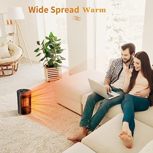 Space Heater, LXUNYI 1500W Electric Heater Indoor Portable with Thermostat PTC Fast Heating Ceramic Room Small Heater with Heating and Fan Modes for Bedroom, Office and Indoor Use