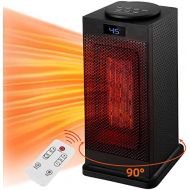 Space Heater, LXUNYI 1500W Portable Heater with Remote 12H Timer Fast Heating Programmable Digital 90° Oscillating Tower Heater with Thermostat Large Electric Ceramic Heater for Be