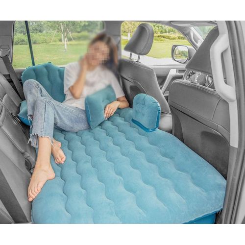  LXUXZ Car Air Mattress for Back Seat Thickened Car Inflatable Mattress ，with Two Air Pillow Car Air Bed with for Multi Scene Use and Road Trip (Color : Beige, Size : 135x80cm)