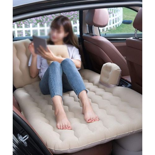  LXUXZ Car Air Mattress for Back Seat Thickened Car Inflatable Mattress ，with Two Air Pillow Car Air Bed with for Multi Scene Use and Road Trip (Color : Beige, Size : 135x80cm)