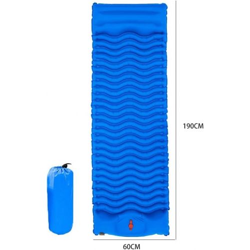  LXUXZ Fast Inflatable Camping Sleeping Pad Folding Ultralight Outdoor Air Mat Bed Mattress with Pillow Hiking Tourism Beach Cushion (Color : E, Size : 190x60cm)