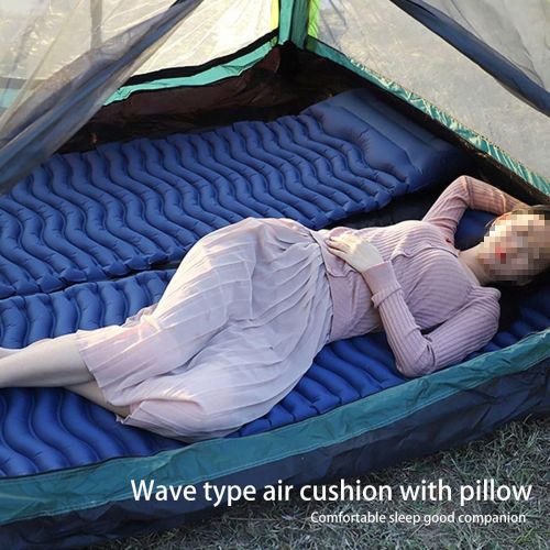  LXUXZ Fast Inflatable Camping Sleeping Pad Folding Ultralight Outdoor Air Mat Bed Mattress with Pillow Hiking Tourism Beach Cushion (Color : E, Size : 190x60cm)