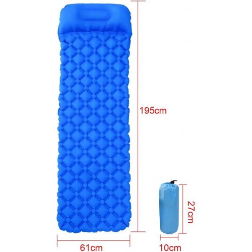  LXUXZ Portable Inflatable Mattress Ultra Light Moisture-Proof TPU Sleeping Pad Outdoor Camping Lightweight Folding Bed Travel with (Color : A, Size : 190X60X5)