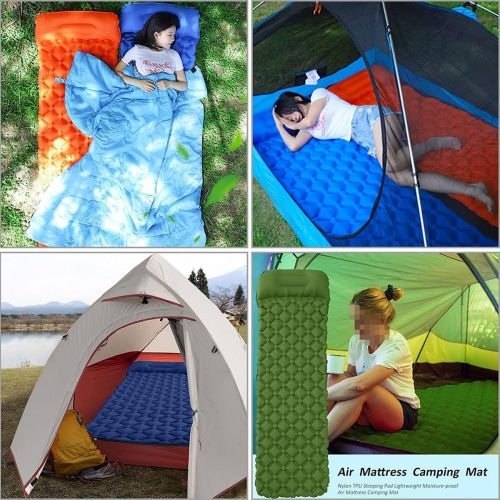  LXUXZ Portable Inflatable Mattress Ultra Light Moisture-Proof TPU Sleeping Pad Outdoor Camping Lightweight Folding Bed Travel with (Color : A, Size : 190X60X5)