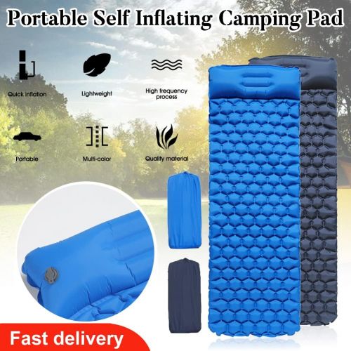  LXUXZ Camping Sleeping Pad Outdoor Mat Inflatable Ultralight Furniture Bed Air Mattresses Cushion Pillow Hiking Trekking (Color : B, Size : 195x60cm)