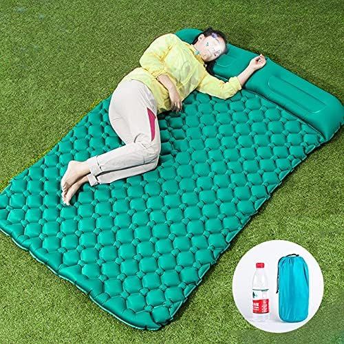  LXUXZ Air Camping Mats Inflatable Cushion Moistureproof Outdoor Hiking Picnic Tent Plaid Pad Home Rest Double Sleeping Bag Mattress (Color : B, Size : 195x119cm)