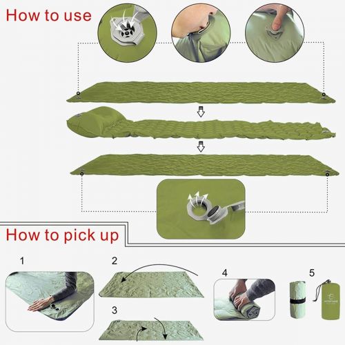  LXUXZ Air Camping Mats Inflatable Cushion Moistureproof Outdoor Hiking Picnic Tent Plaid Pad Home Rest Sleeping Bag Mattress (Color : A, Size : 190x58x6cm)