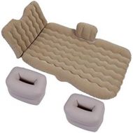 LXUXZ Portable Inflatable Car Mattress, Travel Comfortable Car Back Seat Cushion with Two Air Pillows for Outdoor (Color : Beige, Size : 135x90cm)
