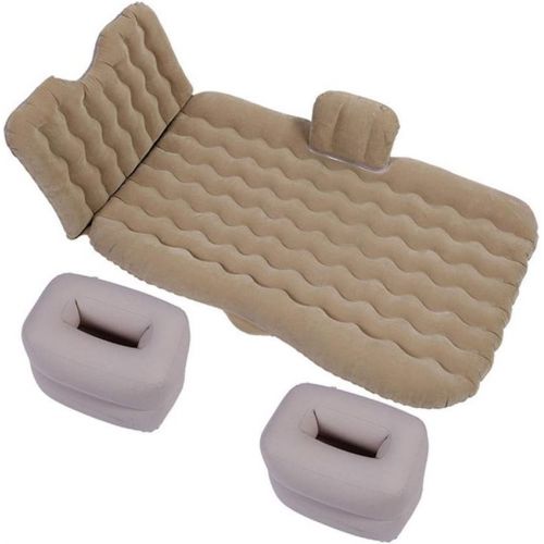  LXUXZ Portable Inflatable Car Mattress, Travel Comfortable Car Back Seat Cushion with Two Air Pillows for Outdoor (Color : Beige, Size : 135x90cm)