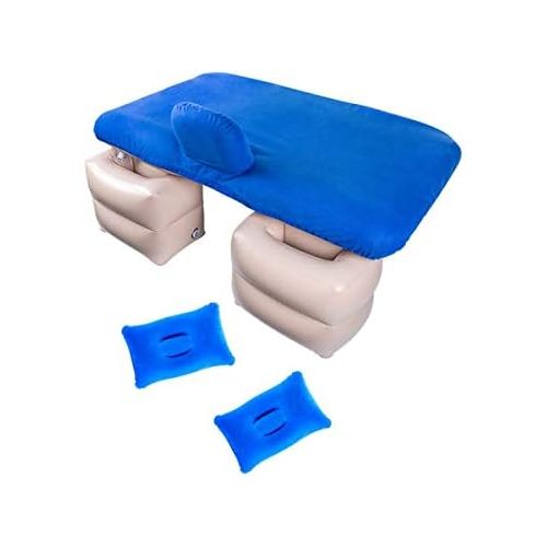  LXUXZ Car Air Mattress Travel Inflatable Back Seat Air Bed Cushion with Two Pillows,Portable Camping Vacation Rest Sleeping Pad Separable (Color : Blue, Size : 135x88cm)