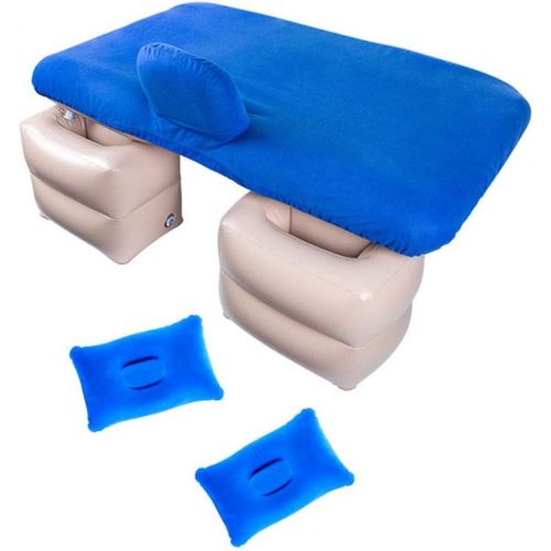  LXUXZ Car Air Mattress Travel Inflatable Back Seat Air Bed Cushion with Two Pillows,Portable Camping Vacation Rest Sleeping Pad Separable (Color : Blue, Size : 135x88cm)