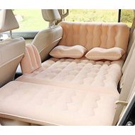 LXUXZ Air Mattress Camping Bed, Thickened Inflatable Air Pad for Trip, Flocking Sleeping Mattress Two Air Pillow for Car, Travel and Outdoor (Color : Beige, Size : 125x80cm)