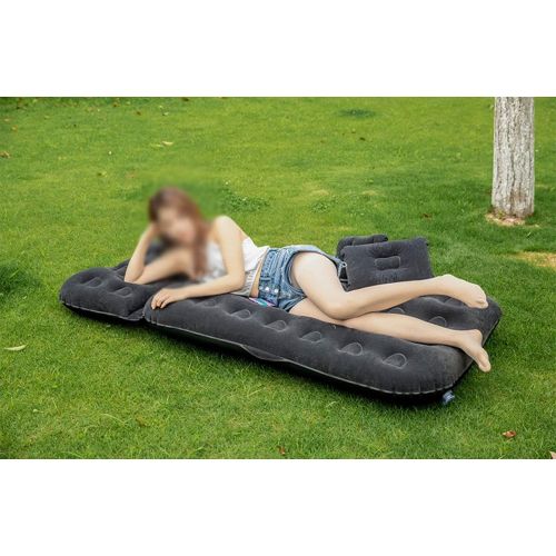  LXUXZ Inflatable Car Travel Air Mattress Back Seat Kit Vacation Camping Sleep Mattress with 2 Air Pillows (Color : Gray, Size : 127x82cm)