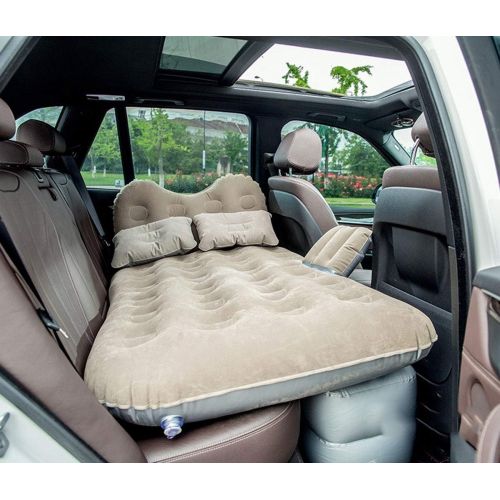  LXUXZ Inflatable Car Travel Air Mattress Back Seat Kit Vacation Camping Sleep Mattress with 2 Air Pillows (Color : Gray, Size : 127x82cm)