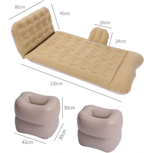  LXUXZ Inflatable Car Travel Air Mattress Back Seat Kit Vacation Camping Sleep Mattress with 2 Air Pillows (Color : Black, Size : 130x80cm)