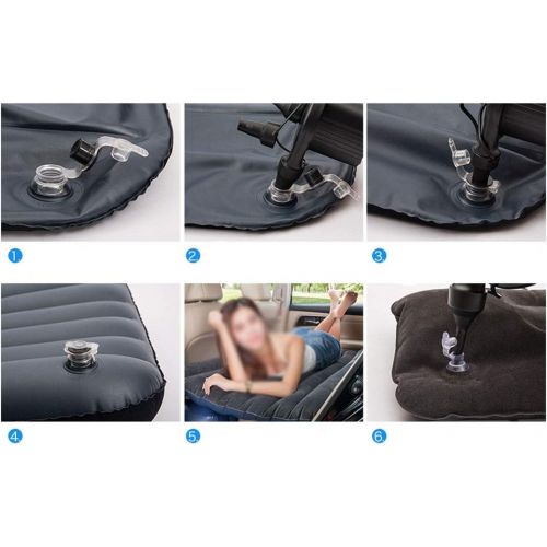  LXUXZ Inflatable Car Travel Air Mattress Back Seat Kit Vacation Camping Sleep Mattress with 2 Air Pillows (Color : Blue, Size : 135x88cm)