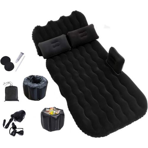  LXUXZ Car Inflatable Air Mattress Back Seat Portable Travel Camping Sleep Bed Cushion (Color : Black, Size : 135x80cm)