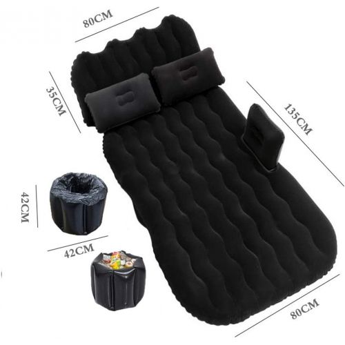  LXUXZ Car Inflatable Air Mattress Back Seat Portable Travel Camping Sleep Bed Cushion (Color : Black, Size : 135x80cm)