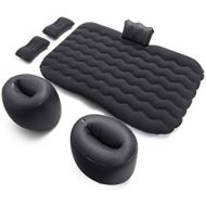LXUXZ Car Inflatable Air Mattress Back Seat Portable Travel Camping Sleep Bed Cushion Fits Car Truck (Color : Black, Size : 137x90cm)