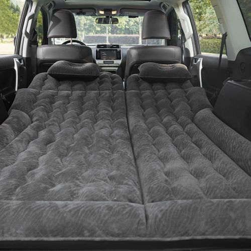  LXUXZ Car Inflatable Bed 2 in 1 Multifunction Inflatable Travel Mattress PVC Flocking Soft Sleeping Rest Cushion for Most Car SUV (Color : Black, Size : 174x126cm)