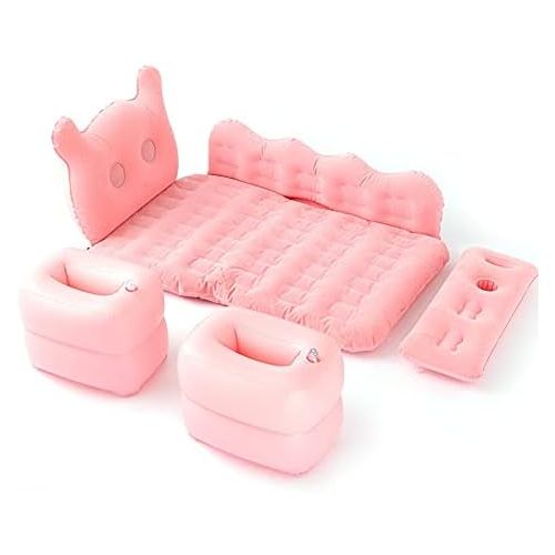  LXUXZ Car Travel Bed for Tourism SUV Car Air Bed Outdoor Camping Mat Cushion Car Accessories for Back Seat Inflatable Bed (Color : Pink, Size : 160x102cm)