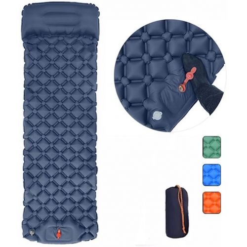  LXUXZ Foldable Tourism and Camping Equipment with Pillow Portable Inflatable Mattress for Sleep Camp Bed Tourist Mats Folding-Bed (Color : B, Size : 190x58cm)