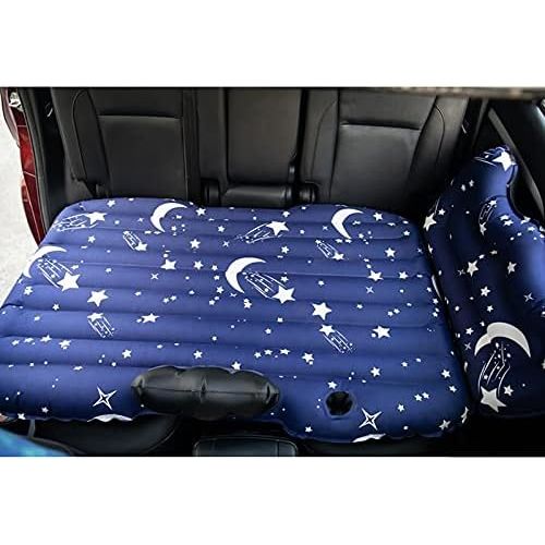  LXUXZ Car Travel Bed Composite Cloth PVC Inflatable Car Bed for Back Seat Outdoor Camping Mat Cushion Anti Seismic Car Accessories (Color : White, Size : 125x90cm)