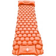 LXUXZ Outdoor Sleeping Pad Camping Inflatable Mattress with Pillow Moistureproof Mat Folding Bed Trekking Ultralight Air Cushion (Color : C, Size : 198x58cm)