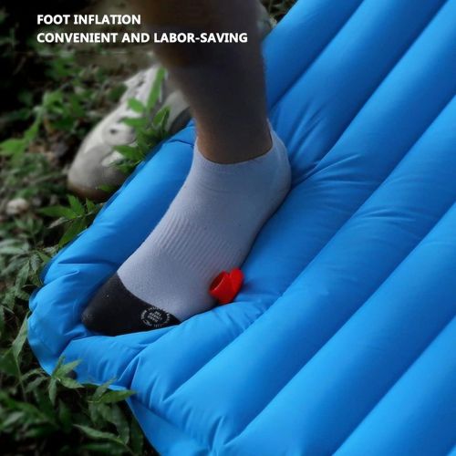  LXUXZ Camping Inflatable Mattress TPU Nylon Air Mattress Automatic Portable Foldable Picnic Blanket Cushion Outdoor Sleeping Bed Mat (Color : Blue, Size : 190x70x10cm)