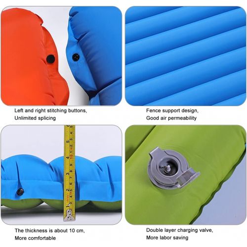  LXUXZ Camping Inflatable Mattress TPU Nylon Air Mattress Automatic Portable Foldable Picnic Blanket Cushion Outdoor Sleeping Bed Mat (Color : Blue, Size : 190x70x10cm)