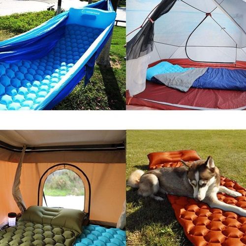  LXUXZ Outdoor Single/Double Automatic Inflatable Cushion Tent Hammock Sleeping Pad Ultralight Mattress Air Bed with Pillow for Camping (Color : B, Size : 190x58cm)