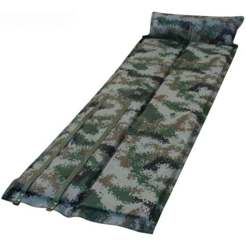  LXUXZ Automatic Inflatable Mattress Single Person Outdoor Camping Fishing Beach Mat with Pillow (Color : Camouflage, Size : 180x65x3cm)